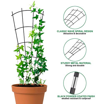 Mklsit 24" Metal Plant Trellis for Climbing Plants Support, 4 Pack - size: 23.6" Fan Shape