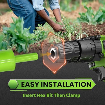 4"x12" Green Garden Auger Drill Bit for Planting, Post Hole Digger - color: Green, size: 4"x12"