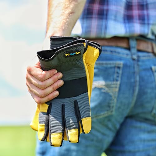 Wells Lamont Men's HydraHyde Leather Water-Resistant Work Gloves, Medium - size: Medium (Pack of 1)
