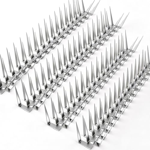 Bird Spikes, 1.5M Stainless Steel Bird Deterrent Spikes for Outside, Pigeon and Small Bird Control, Easy to Install Fence Roof Window Spikes, 5 Strips 5 Feet Coverage - size: 5 Feet