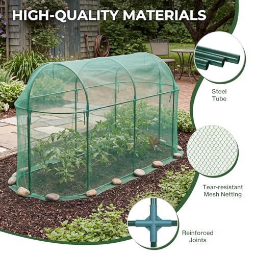 Aoodor 10 x 3 x 5 Ft Crop Cage for Garden - size: 10 x 3.3 x 5 Ft