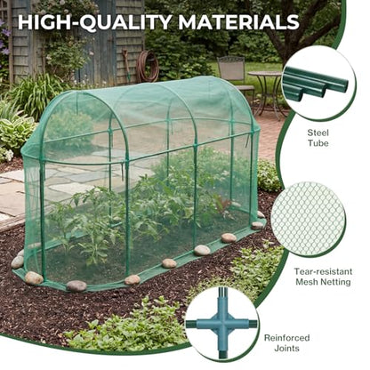 Aoodor 10 x 3 x 5 Ft Crop Cage for Garden - size: 10 x 3.3 x 5 Ft
