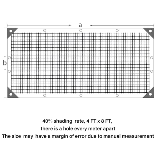 winemana 40% Shade Cloth for Garden, 4x8 FT Breathable Mesh Tarp Sun Shade - size: 40%-4 FT x 8 FT