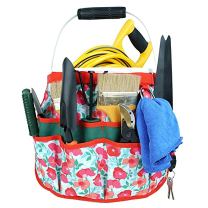 MELOTOUGH Bucket Caddy Organizer Bucket Tool Organizer for Garden Tools Fit 3.5 to 5 Gallon Bucket (Flower) - color: Flower