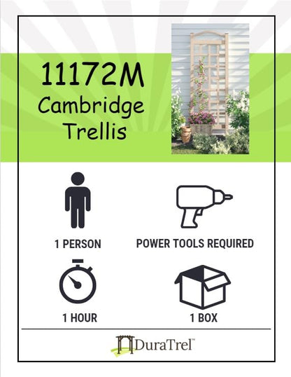 Dura-Trel PVC Garden Trellis for Climbing Vine Plants, Cambridge, Mocha, 28" x 76" - color: Mocha