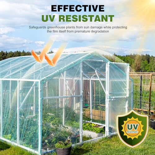6 Mil Plastic Sheeting, 10x25 FT, Greenhouse Plastic - size: 10x25 FT