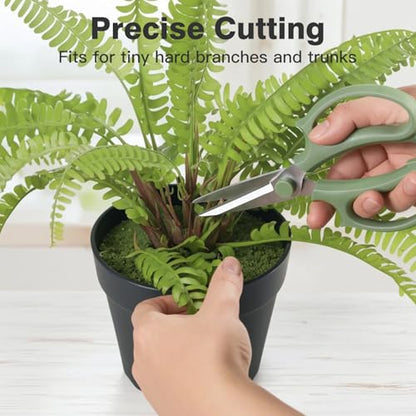 Housolution Flower Scissors, Steel Pointed Pruning Shears, Avocado Green - color: Pointed-avocado Green, size: 1 Pack