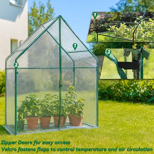 Gardzen Small Walk-in Greenhouse, 36.2"(L) x53.3(W) x66.1(H) - size: 36"(L) x53"(W) x66"(H)