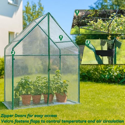 Gardzen Small Walk-in Greenhouse, 36.2"(L) x53.3(W) x66.1(H) - size: 36"(L) x53"(W) x66"(H)
