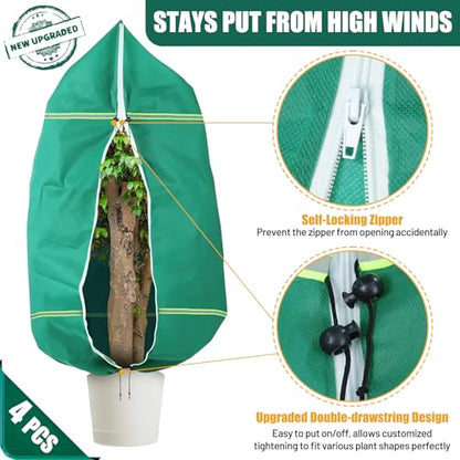 4 Pack Winter Plant Covers Freeze Protection Plant Frost Covers 47" x 71"