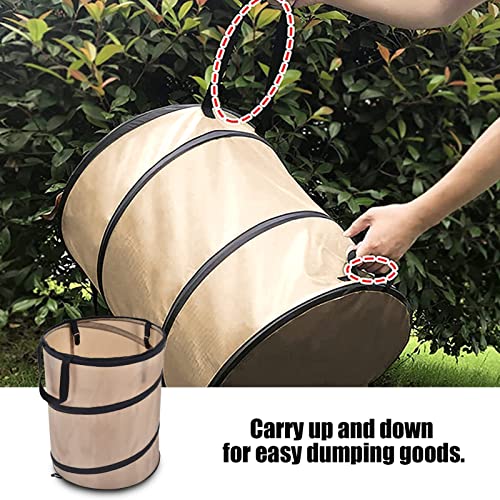 Collapsible Leaf Trash Can 37.8L Capacity Handle Locking Mechanism Outdoor Yard Garden Campsite Debris Bin 90% Cleanup Foldable Storage for Lawn Cleanup Leaf Collection