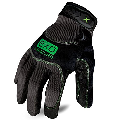 Ironclad EXO Pro Water Resistant; Work Gloves, (1 Pair), EXO2-MWR-03-M, Black/Grey - size: Medium (Pack of 2)