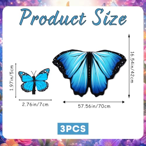 Butterfly Porch Goose Outfits Wing Cape Set for 23'' Goose - color: Blue Butterfly