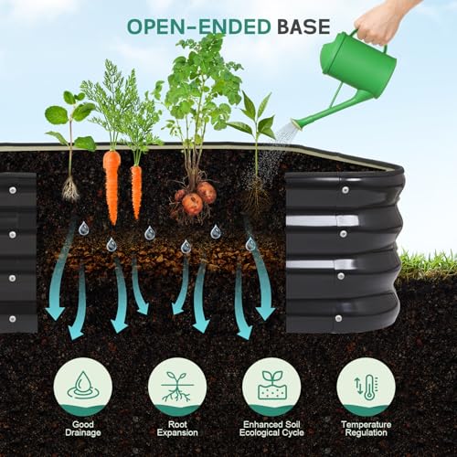 4 in 1 Galvanized Raised Garden Bed, 5x3x1ft, Grey - color: Gray, size: 5x3x1ft (1pack)