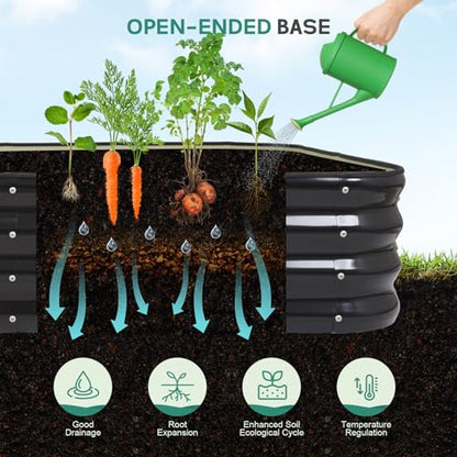 4 in 1 Galvanized Raised Garden Bed, 5x3x1ft, Grey - color: Gray, size: 5x3x1ft (1pack)