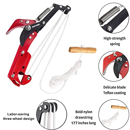 BAYTORY Extendable Tree Pruner Saw Head Without Pole, Pruning Shears - style: Iron Connector | 3-Wheel