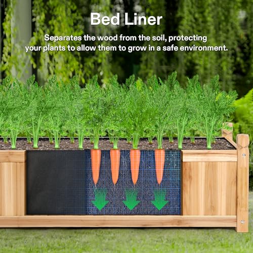 VIVOSUN 2-Pack Raised Garden Bed 3.6x1.3Ft Outdoor Wood 43.5x16x14 Planter - size: 43.5 x 16 x 14 Inches (Pack of 2)