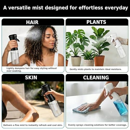 VIGOR PATH Continuous Mist Clear Spray Bottle 200ml Fine Mist Spray 3 Pack - color: 6.7oz - Pack of 3