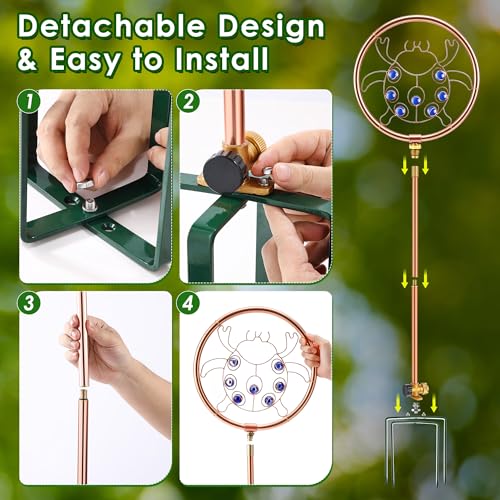 34" Ornamental Sprinkler, 360° Rotating, Ladybug - style: Ladybug
