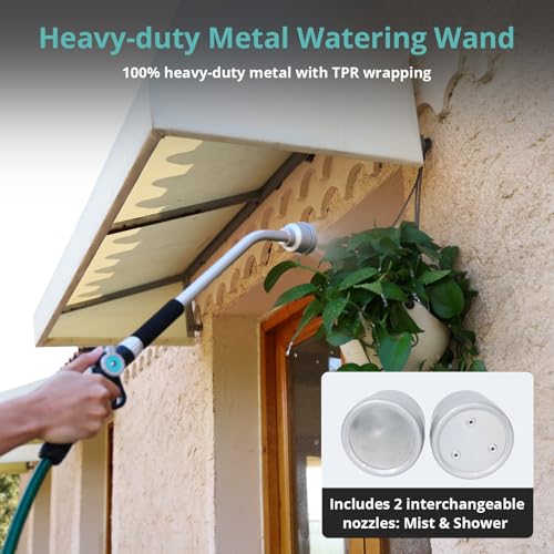 QUOBAS 24"Watering Wand with Interchangeable Spray Head, Garden Hose Nozzle - size: 24”