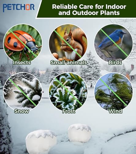 4PCS Winter Plant Covers Freeze Protection with Drawstrings 39x39″ - color: White