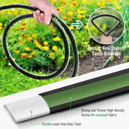 Flat Soaker Hose 25ft for Garden and Lawns - size: 25FT