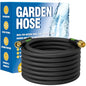 Garden Hose 25Ft, Flexible Lightweight Water Hose, Brass Fittings, Black - size: 25FT