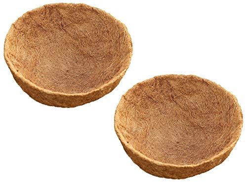 2Pcs 8 inch Round Coco Liners for Hanging Basket Coconut Fiber Planter Inserts Replacement Liner for Garden Flower Pot (Liners Only, Basket Not Included), 8in/2Pcs - size: 8in-2pcs-2019