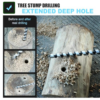 1-1/4" X 6.1" Auger Bit for Wood, 32x155mm Hex Long Auger Drill - size: 1-1/4" (32mm)diameter, style: 6.1 inch / 155mm Length