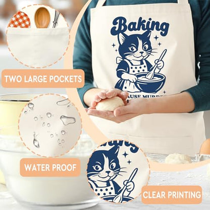 Sourdough Apron Gifts for Bakers, Adjustable Apron, Gifts for Bread Bakers, Perfect for Baking Cooking - color: Funny Cat-3