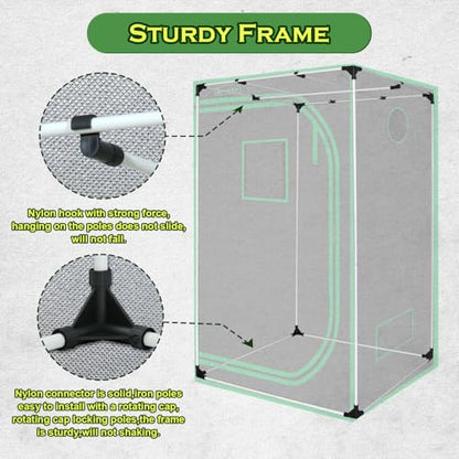 Grow Tent for Plants 48"x48"x78" Mylar Hydroponic Growing Tents - size: 48"x48"x78"