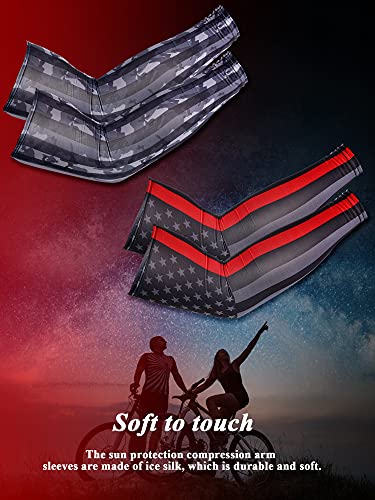 SATINIOR 8 Pairs Arm Sleeves for Men Women UV Sun Protection Sleeve, M - size: Medium