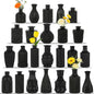 TBWIND 24PCS Black Glass Bud Vases Set - color: Black-24pcs, size: 24Pcs