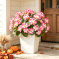 8 Bundles Artificial Geraniums,UV Resistant, Pink - color: Pink