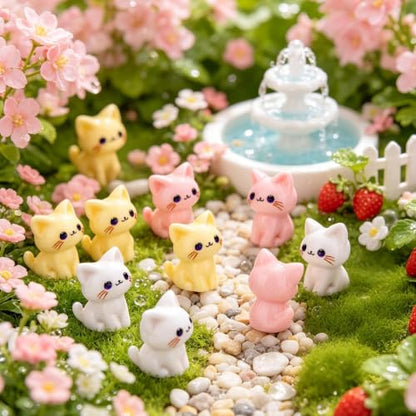 75Pcs Mini Resin Cat Figurines, Little Tiny Miniature Figures Cat for Craft