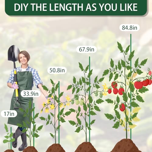 Garden Stakes 17Inch 40Pcs HOUNANG Adjustable Length Plant Support Stakes - size: 17inch 40pcs