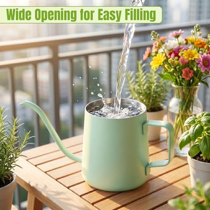 Doseno Green Small Watering Can for Seedlings & Indoor Plants, 12 oz - size: 350ml/12oz-Green