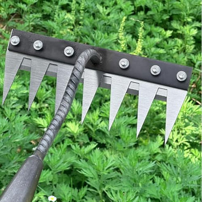 Gardening Hand Weeder Tool,Iron Weed Rake with Detachable Blades (5 Tines) - size: 5 Tines