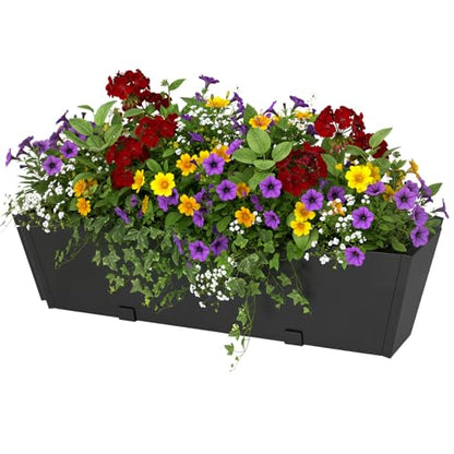 Railing Planter Box 36 Inch, Heavy Duty Metal Window Boxes - size: 1 Pack