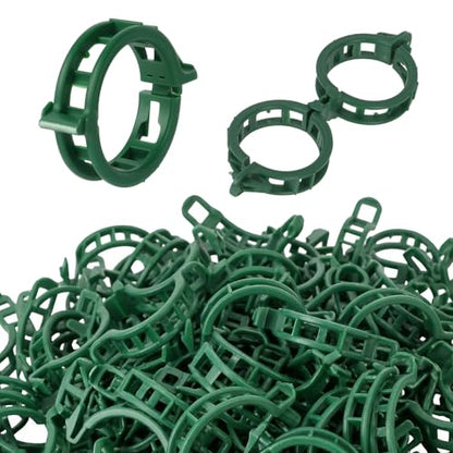 300Pcs Thickened Tomato Clips, Plant Support Clips Plastic Trellis Clips - color: Green