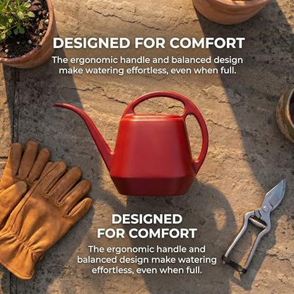Fasmov Plastic Watering Can, Burnt Red, 1-Gallon