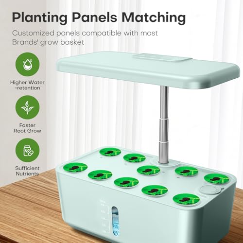 Ahopegarden Indoor Garden Hydroponics Growing System: 10 Pods Kit with LED - color: Blue