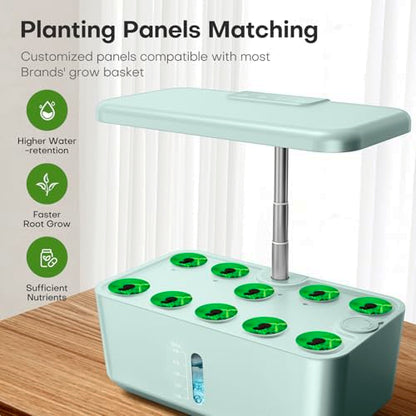 Ahopegarden Indoor Garden Hydroponics Growing System: 10 Pods Kit with LED - color: Blue