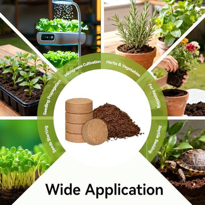 ZeeDix 50 Pack 50mm Organic Coco Coir Pellets Seed Starter Soil - size: 50mm-50pack