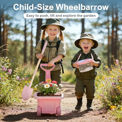 Dreamon Kids Gardening Set, 14Pcs Kids Gardening Tool with Bug Catching Kit - color: Pink