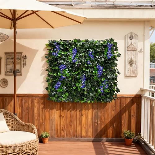 Expandable Privacy Fence Screen for Balcony Patio Outdoor Porch - color: BEGONIA-BLUE