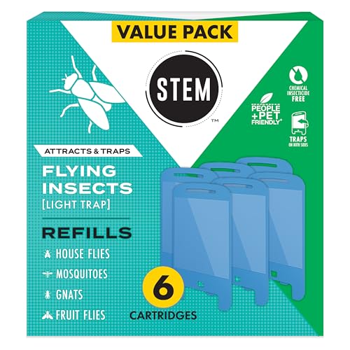 STEM Flying Insect Light Trap Refill Cartridges, Insecticide-Free, 6 Count - size: 6 Cartridges, style: 6 Cartridge Refill