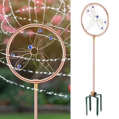 34" Ornamental Sprinkler, 360° Rotating, Dragonfly - style: Dragonfly