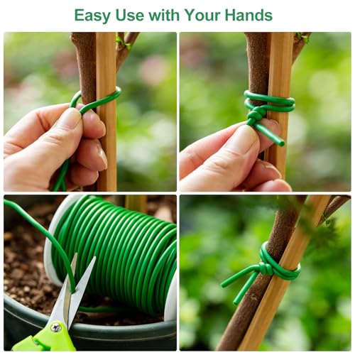 32.8 FT Soft Plant Twist Tie, TPR Rubber Coated Garden Wire - size: 32.8FT x 0.14 inch