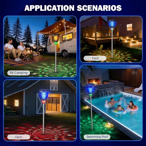 All‑in‑1 Solar Bug Zapper Outdoor, Electric Mosquito Killer Insect Trap - color: Black